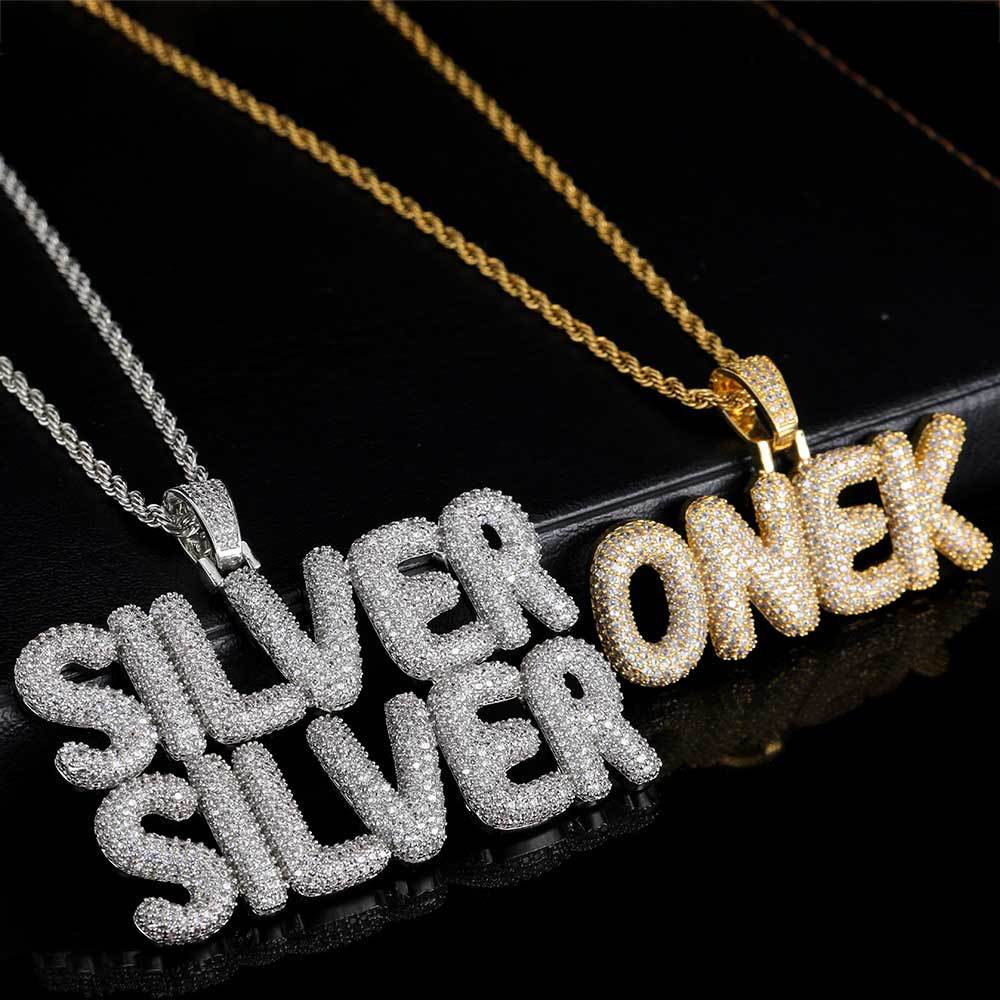Custom Bubble English Letter Combination Necklace