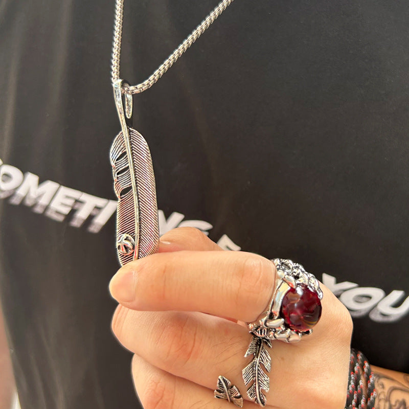 Feather Pendant Necklace
