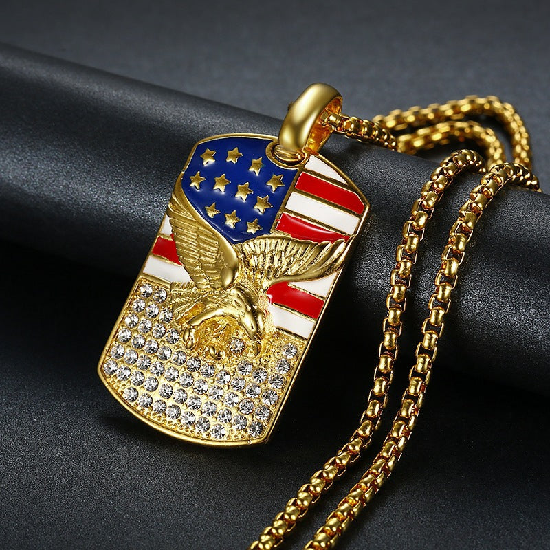 American Eagle Tag Animal Pendant Necklace
