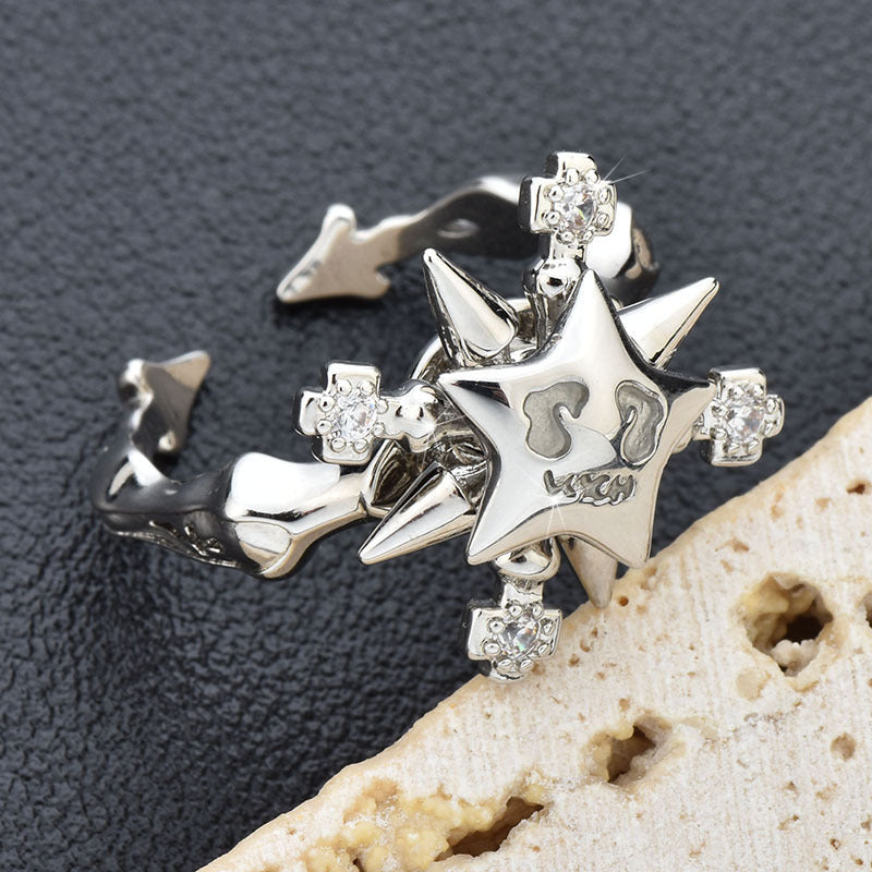 Lucky Star Compass Rotating Open Designed Ring