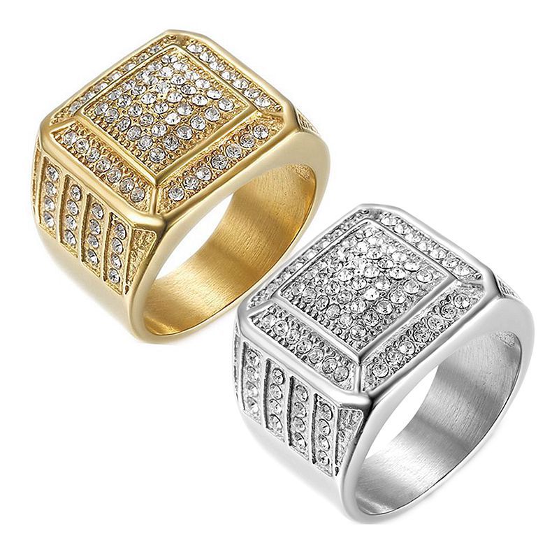 Diamond Iced Out Squre Ring