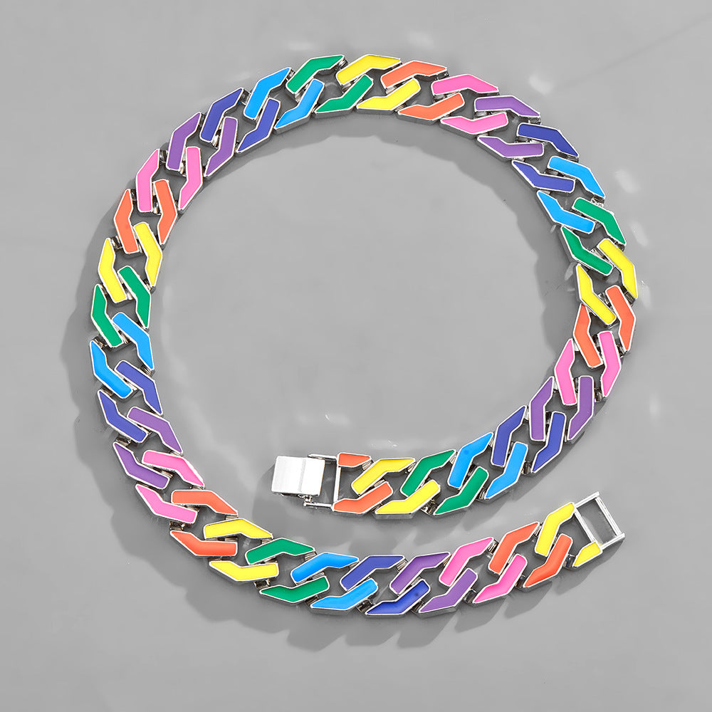 Hip-Hop Colorful Cuban Necklace