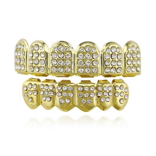 18K Gold Teeth- Plated Color Diamond Braces