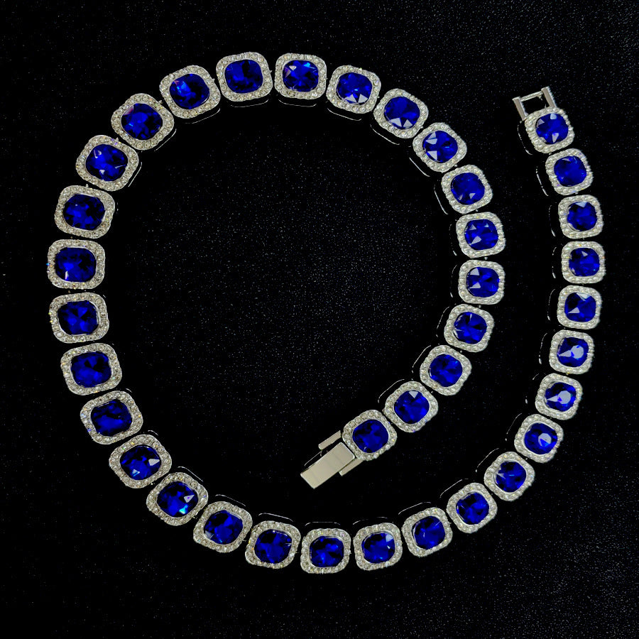 Sapphire Square Sugar Diamond Chain