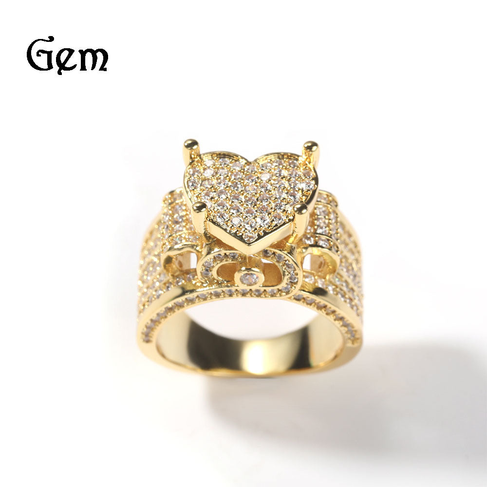 Heart Shape Drilled Diamond Ring