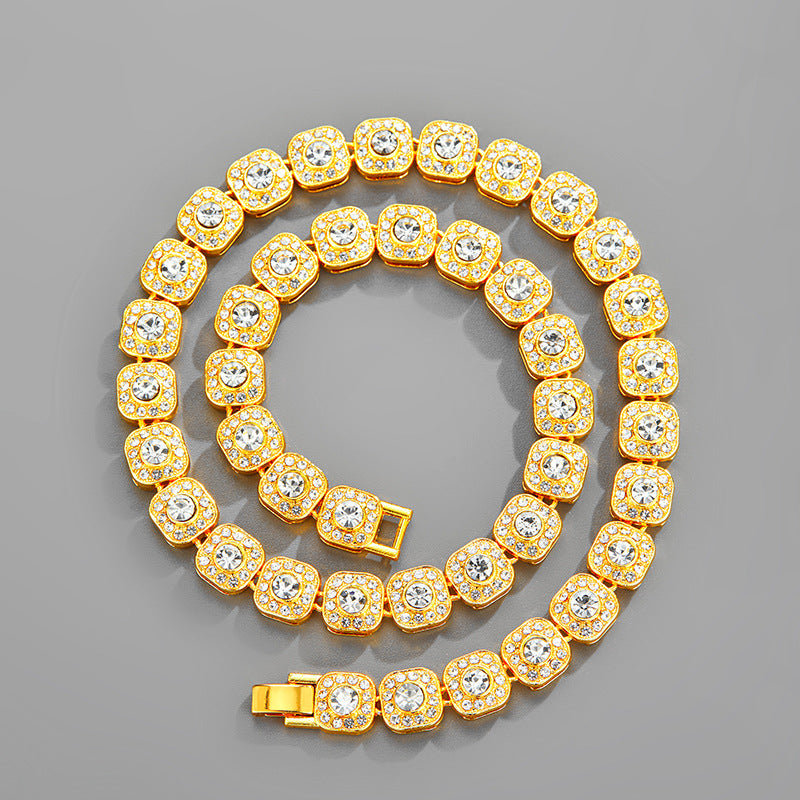 18in Gold Diamond Rock Sugar Diamond Chain