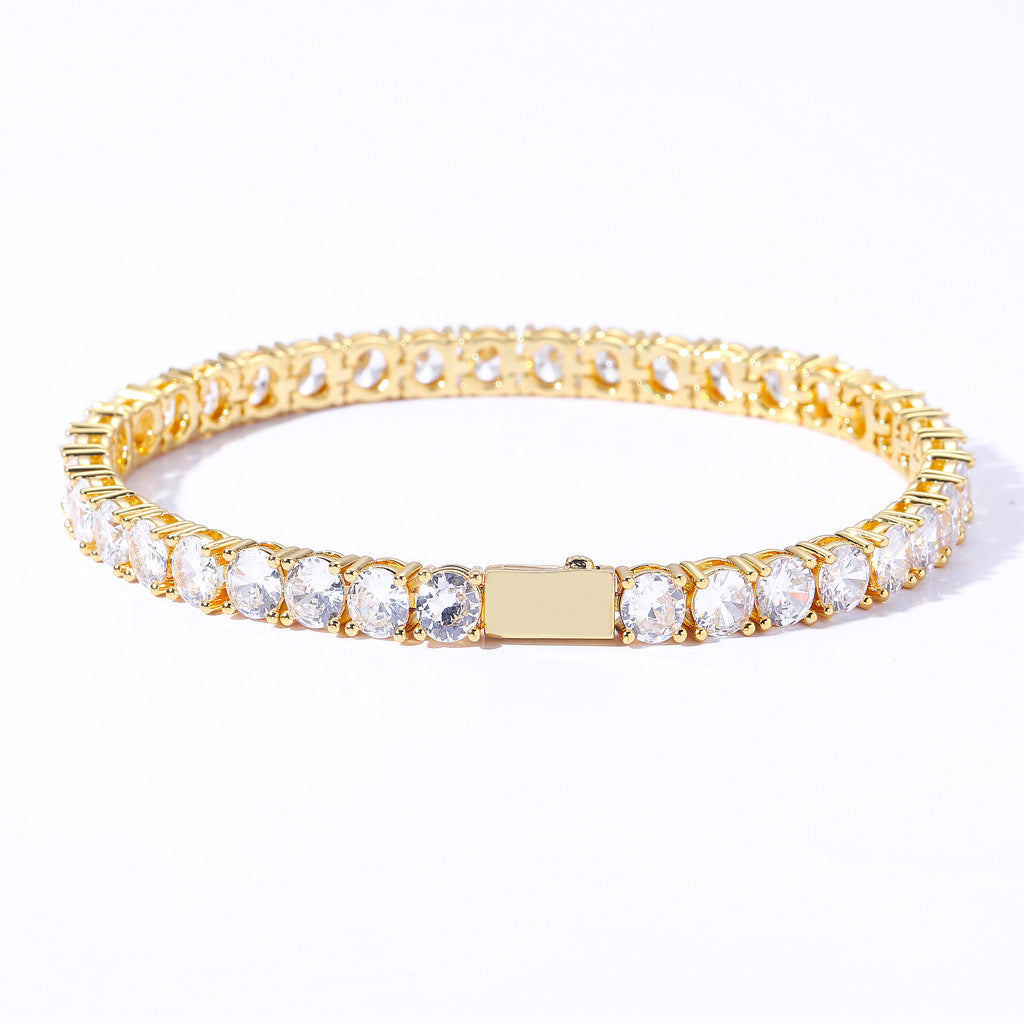 Silver 5mm Spring Buckle Tennis Bracelet
