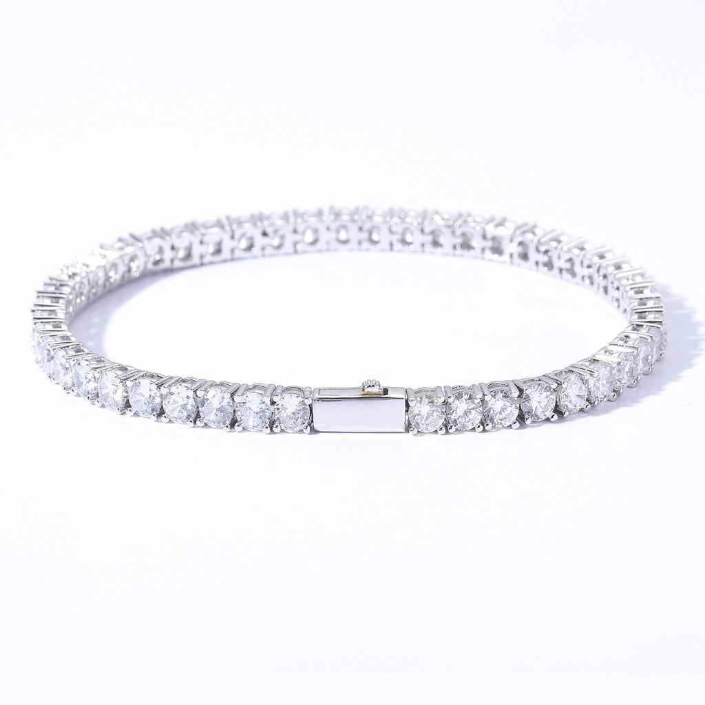 Golden 3mm Spring Buckle Tennis Bracelet