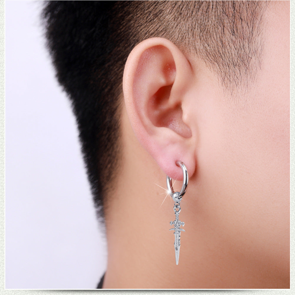 Retro Punk Hanging Sword Drop Earrings