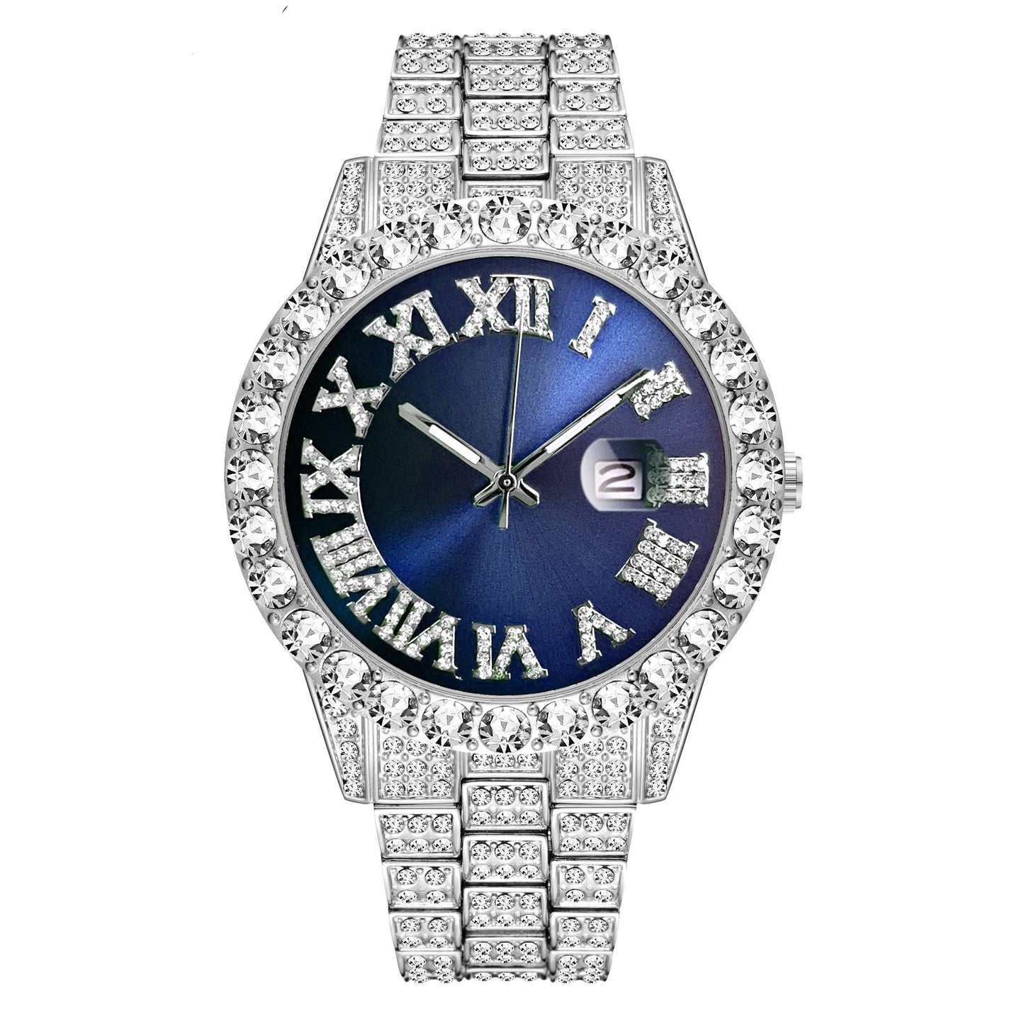 Full Diamond Luxury Watches and Cuban bracelets Combine