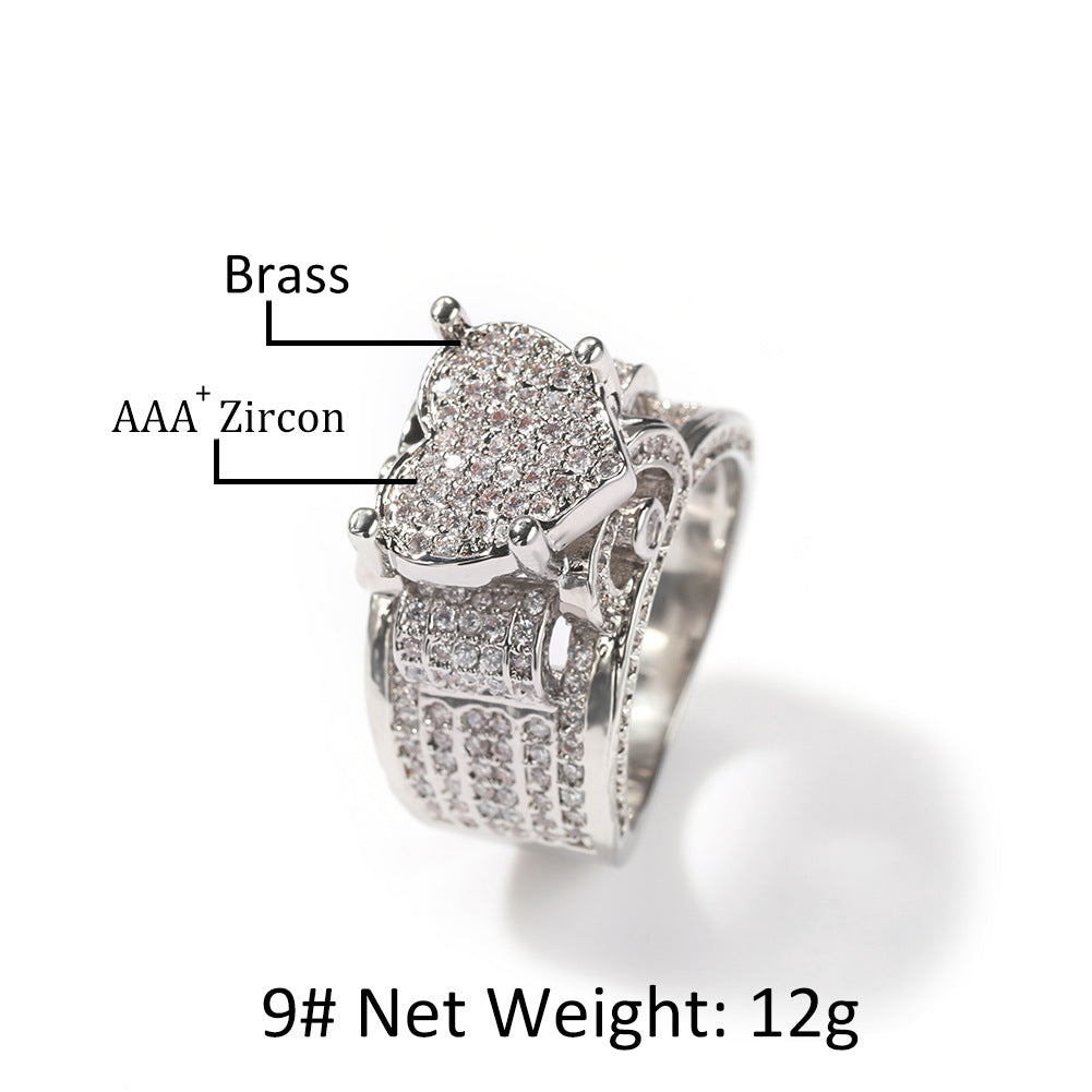 Heart Shape Drilled Diamond Ring