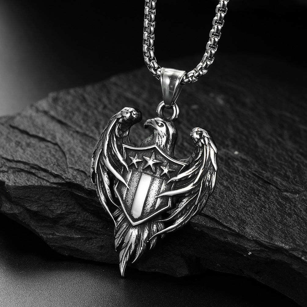 Eagle Shield Animal Pendant Necklace
