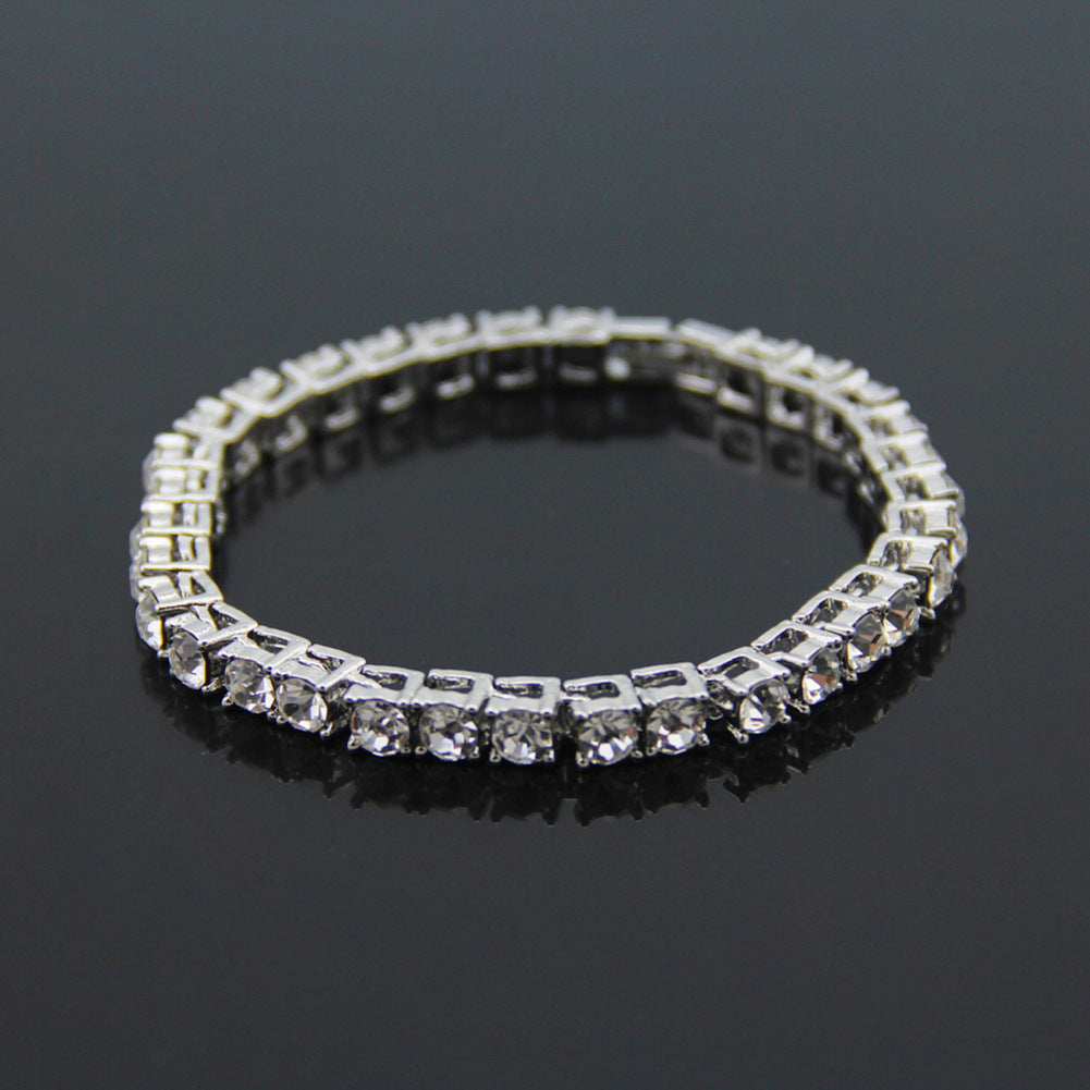 Single Row Drill Drilling Tennis Bracelet 8in
