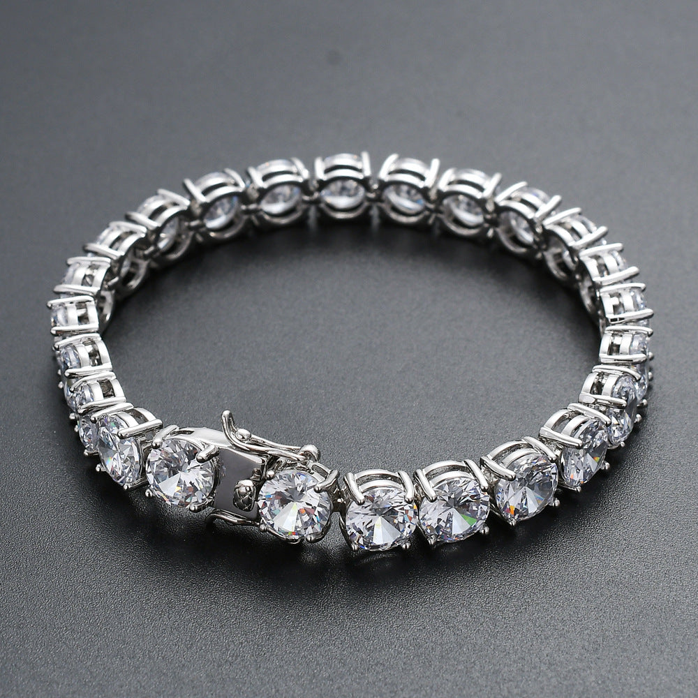 Gold Tennis Bracelet 8mm copper micro-inlaid vermiculite