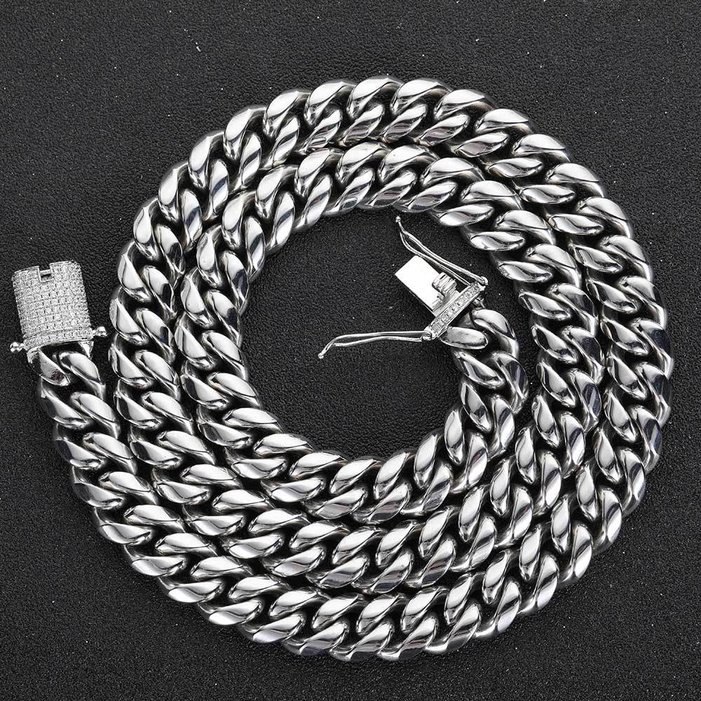 10mm Double Sided Diamond Buckle Cuban Chain