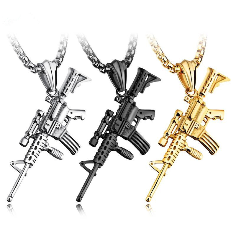 Rifle Mechanical Mold Pendant Necklace