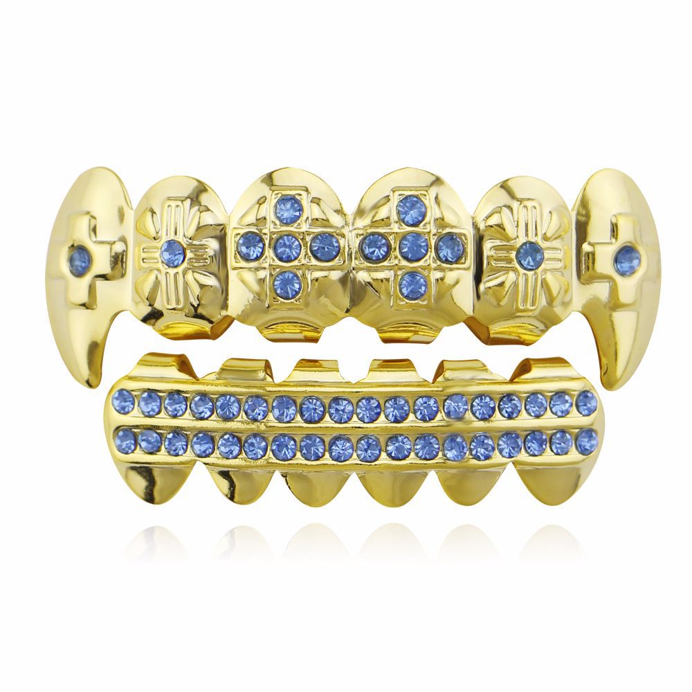 18K Gold Teeth -Plated Red Drilling Vampire Braces