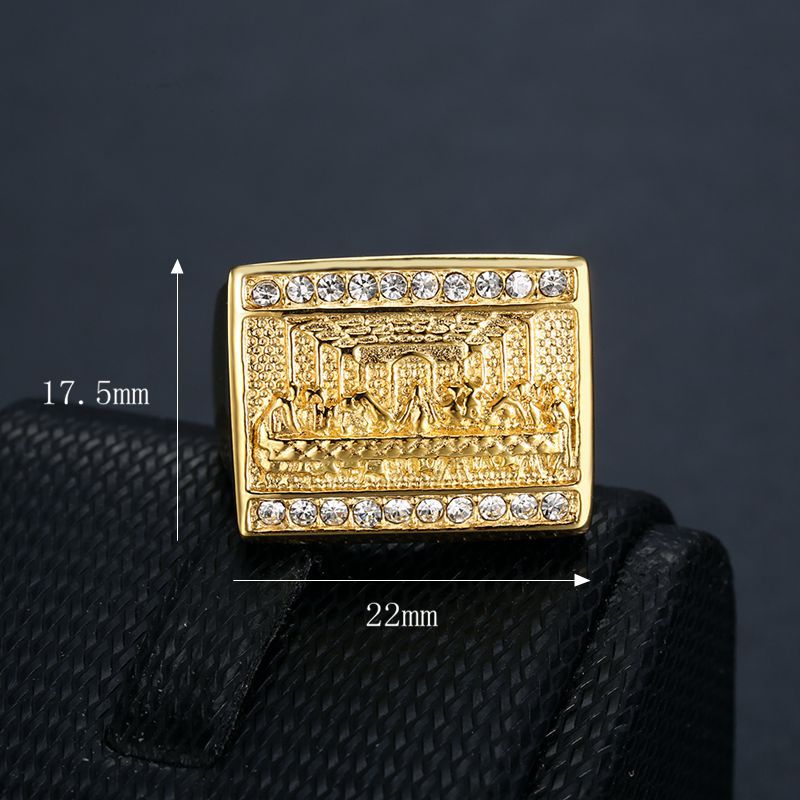 Gold-Plated Dinner men's Diamond ring