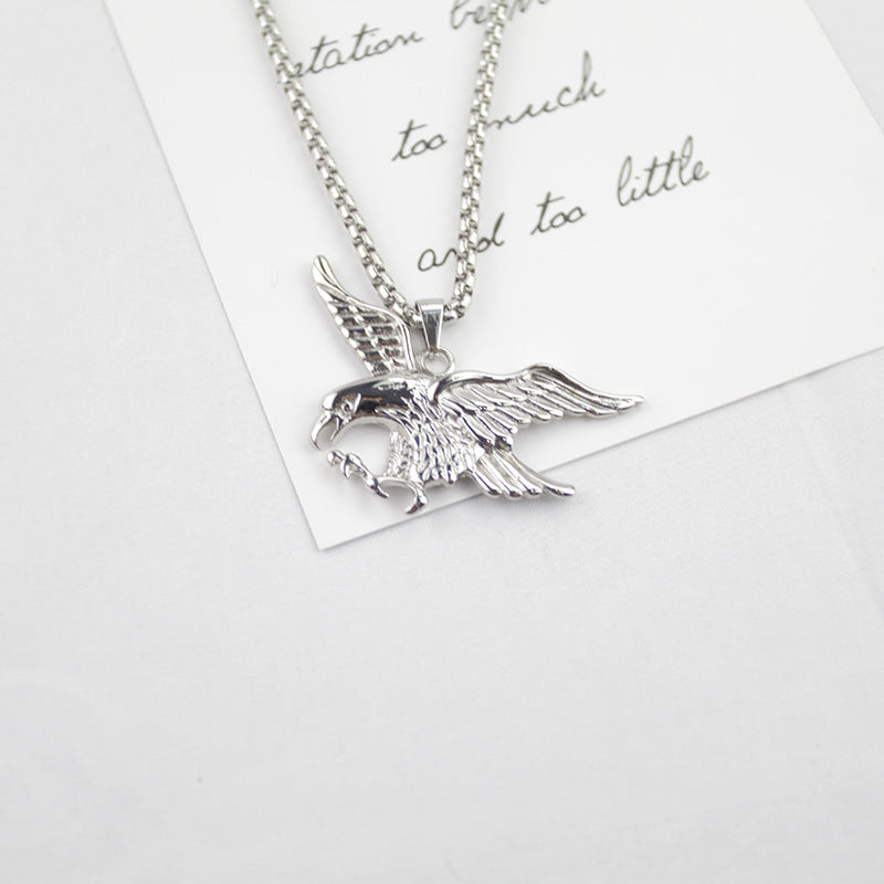 Silver Eagle Animal Pendant Necklace