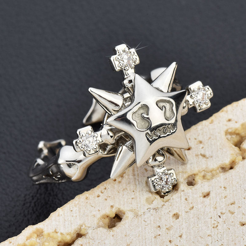 Lucky Star Compass Rotating Open Designed Ring