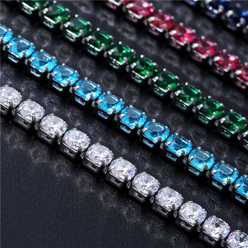 Platinum and White Room Blue Tennis Bracelet 19cm