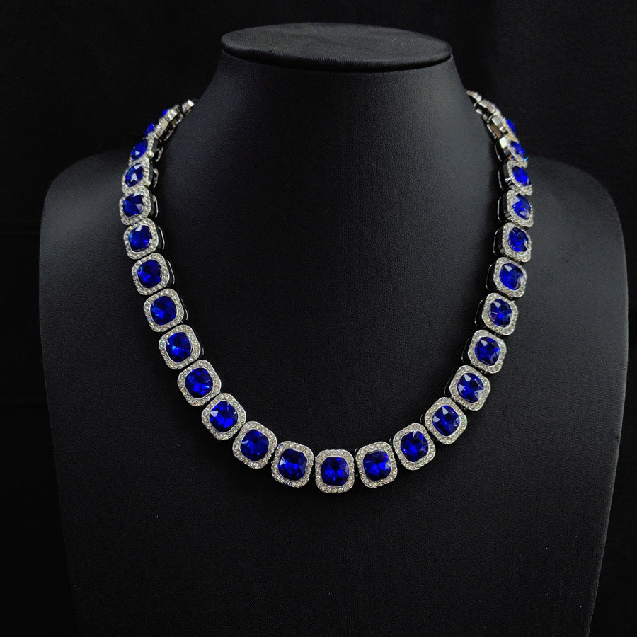 Sapphire Square Sugar Diamond Chain