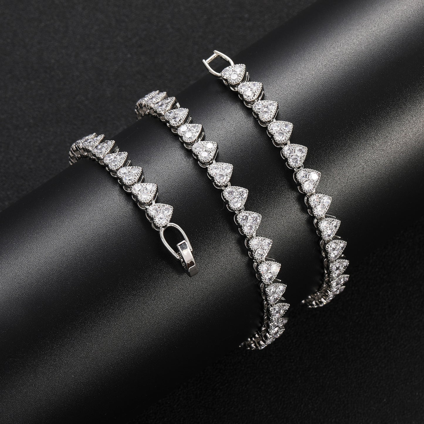 20in Silver Love Heart Diamond Chain