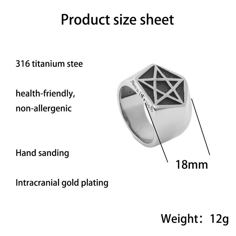 Simple Pentagram Designed Ring