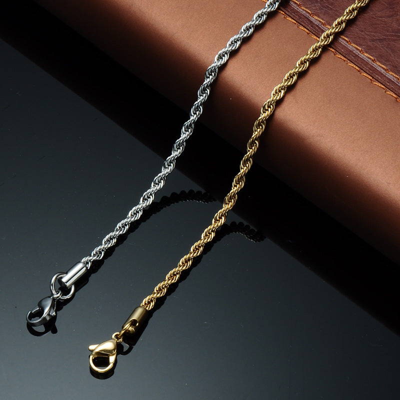 5mm-Golden Stainless Steel Rope Chain