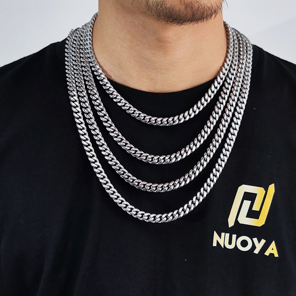 10mm Double Sided Diamond Buckle Cuban Chain