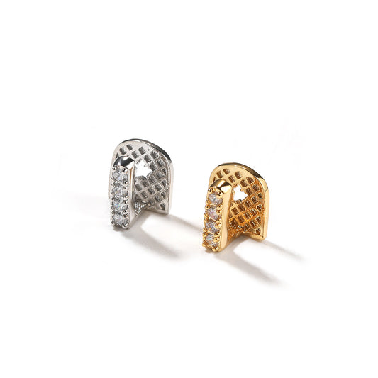 Single Hip-Hop Gold Brace Inlaid Diamond