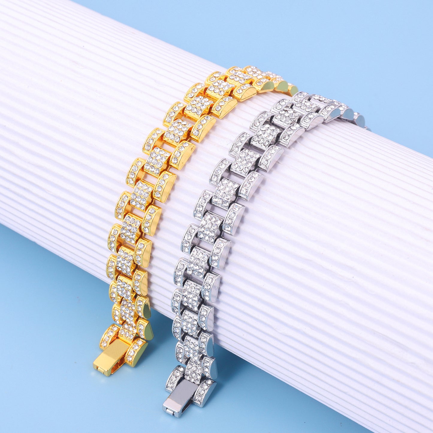 Silver Punk Bracelet Cuban Chain
