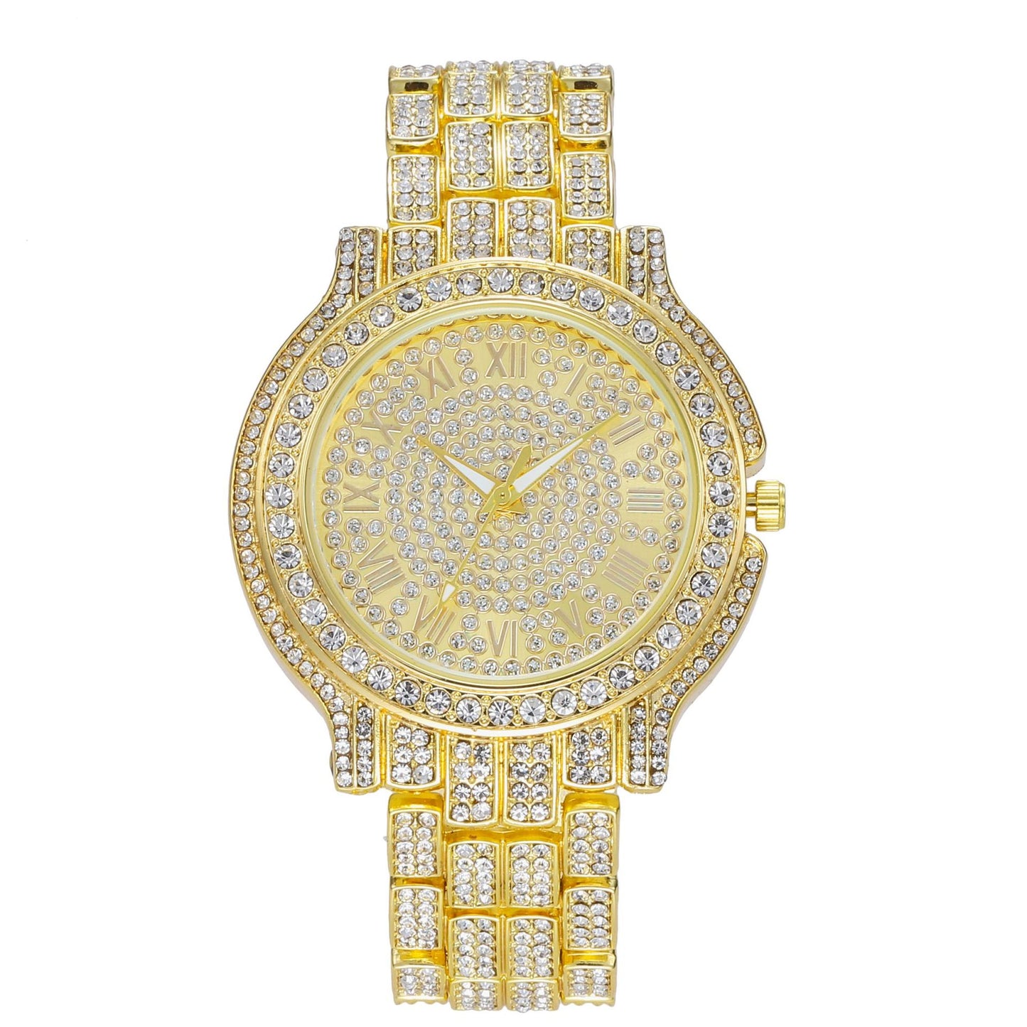 Star-Studded Roman Quartz Full Diamond Watch