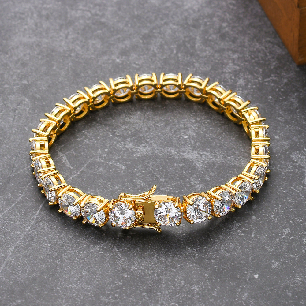 Gold Tennis Bracelet 8mm copper micro-inlaid vermiculite