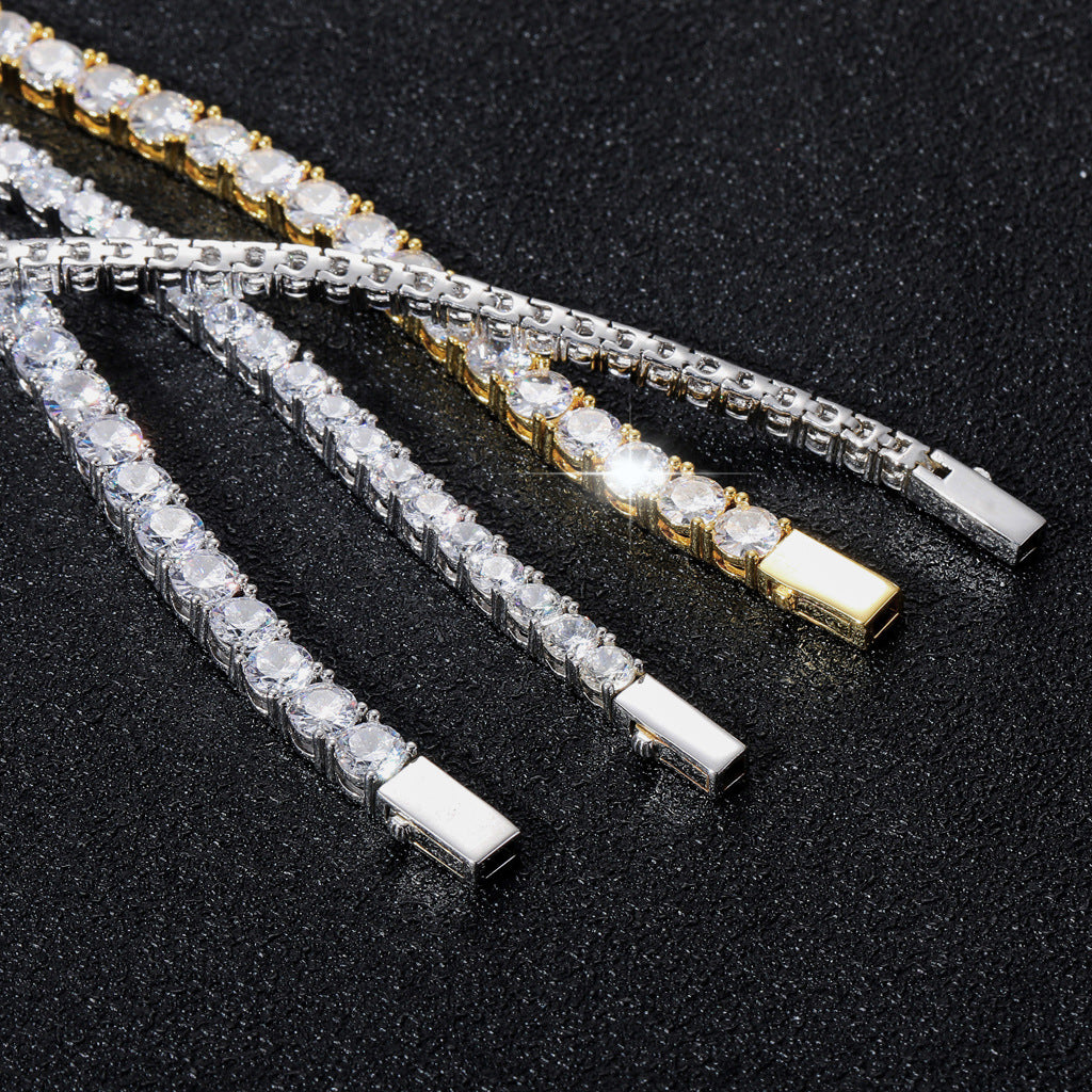 Silver 5mm Spring Buckle Tennis Bracelet