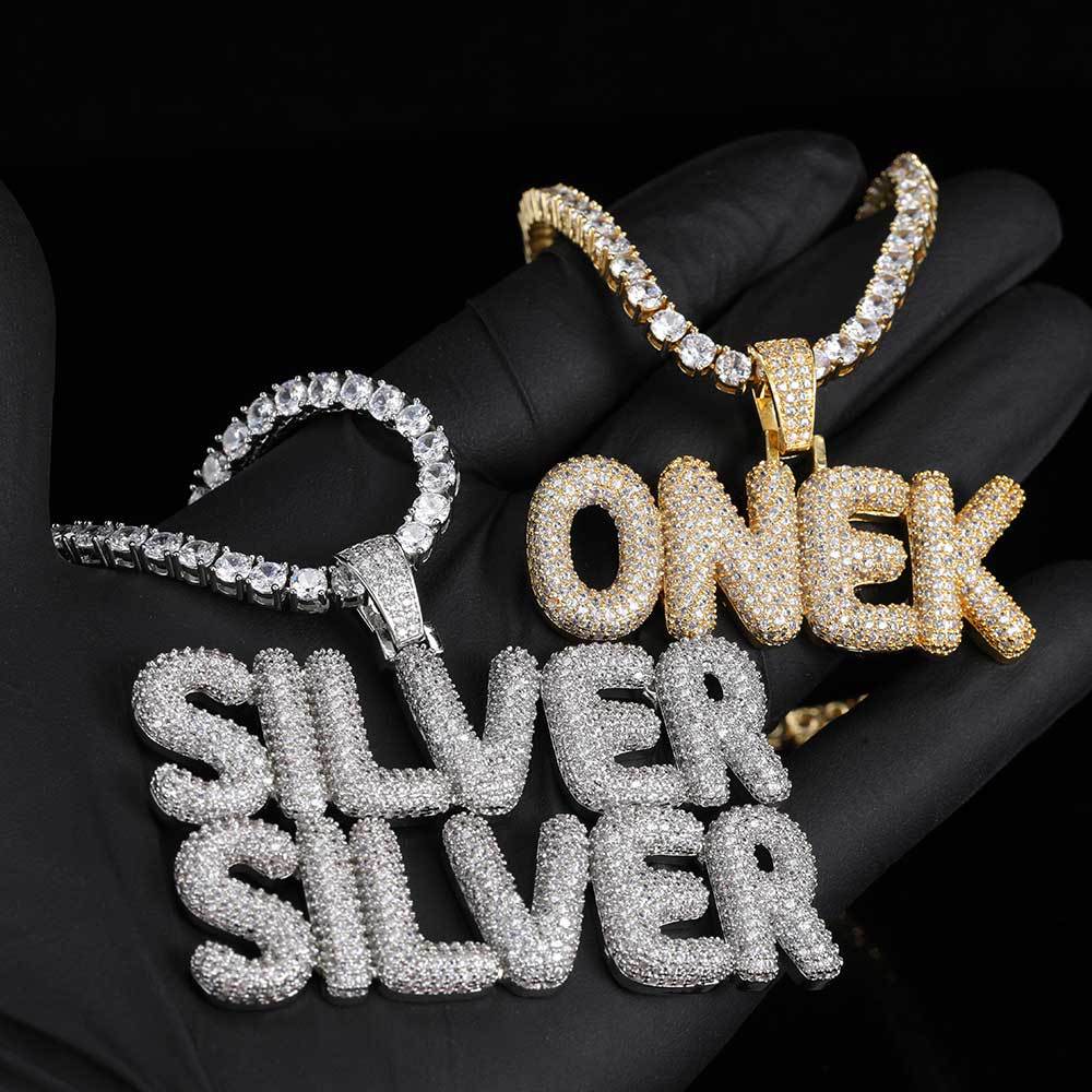 Custom Bubble English Letter Combination Necklace