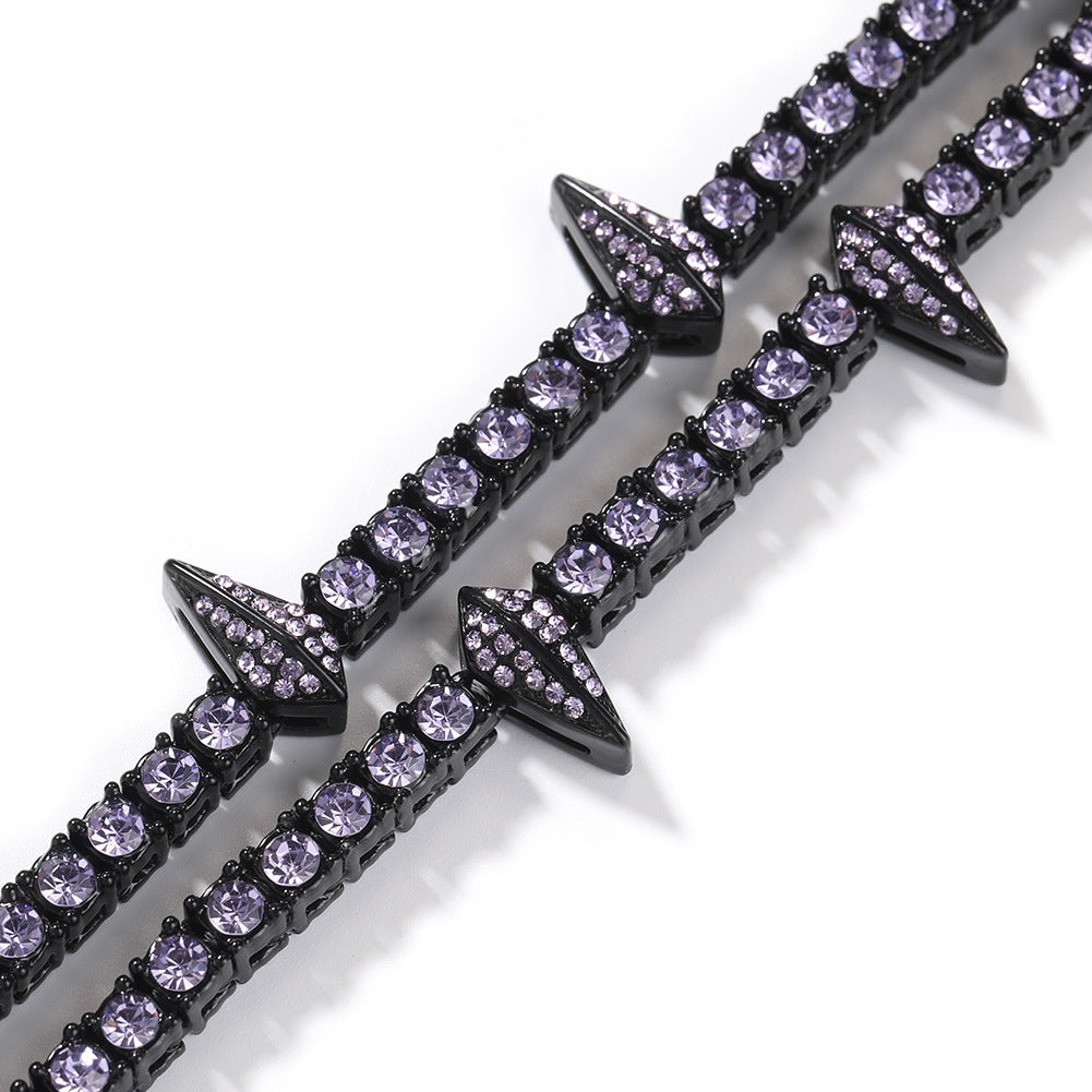 Black Alloy Color Diamond Tennis Chain