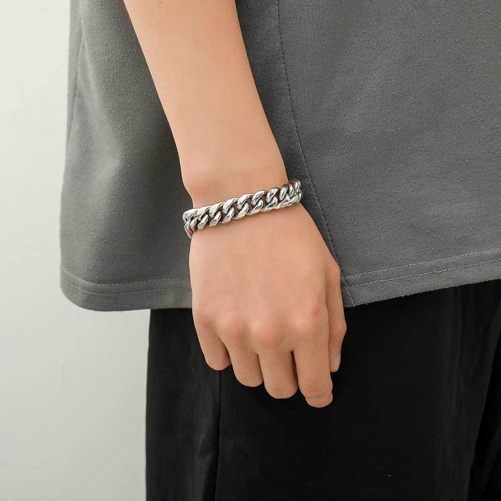 8mm Cuban Bracelet Double-sided Diamond Buckle