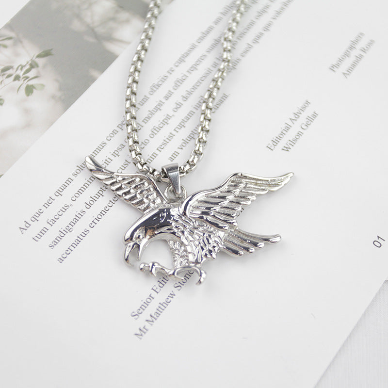 Silver Eagle Animal Pendant Necklace