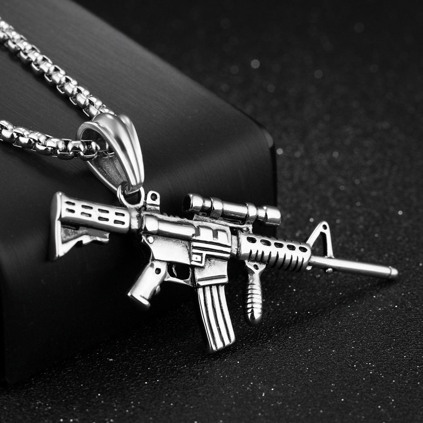 Rifle Mechanical Mold Pendant Necklace