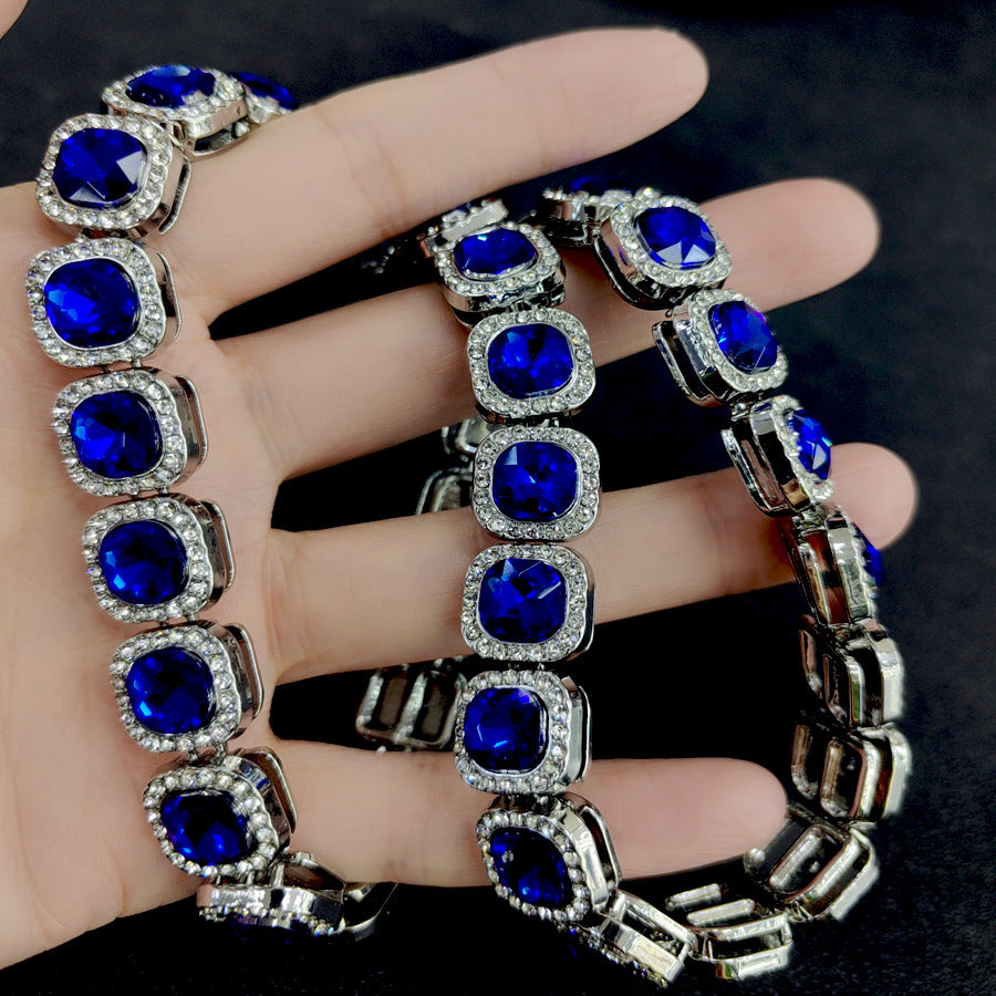 Sapphire Square Sugar Diamond Chain