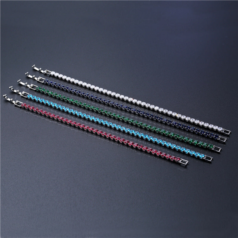 Platinum and White Room Blue Tennis Bracelet 19cm