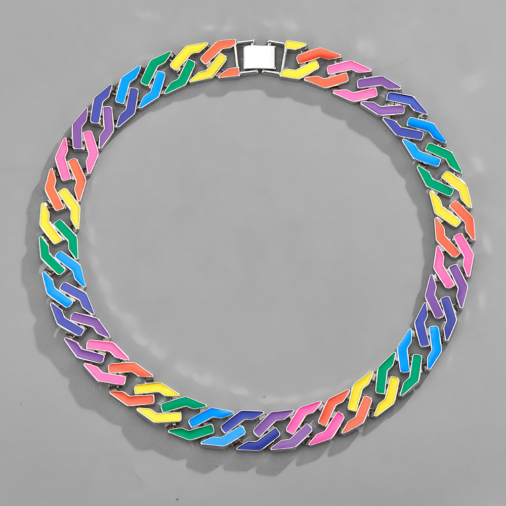 Hip-Hop Colorful Cuban Necklace