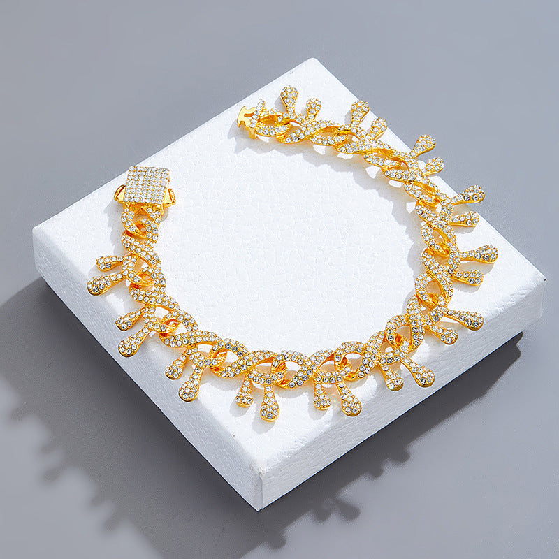 Rhinestone Water Drop Diamond Plain Bracelet