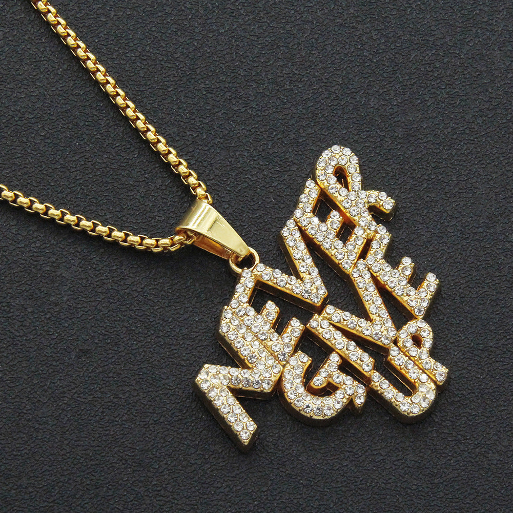 Never Give Up Letters Pendant Necklace