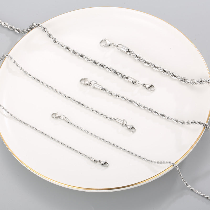 7mm Hip -hop Twist Rope Chain