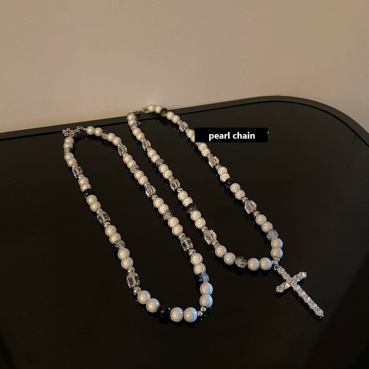 Reflective Pearl Chains Splicing Cross