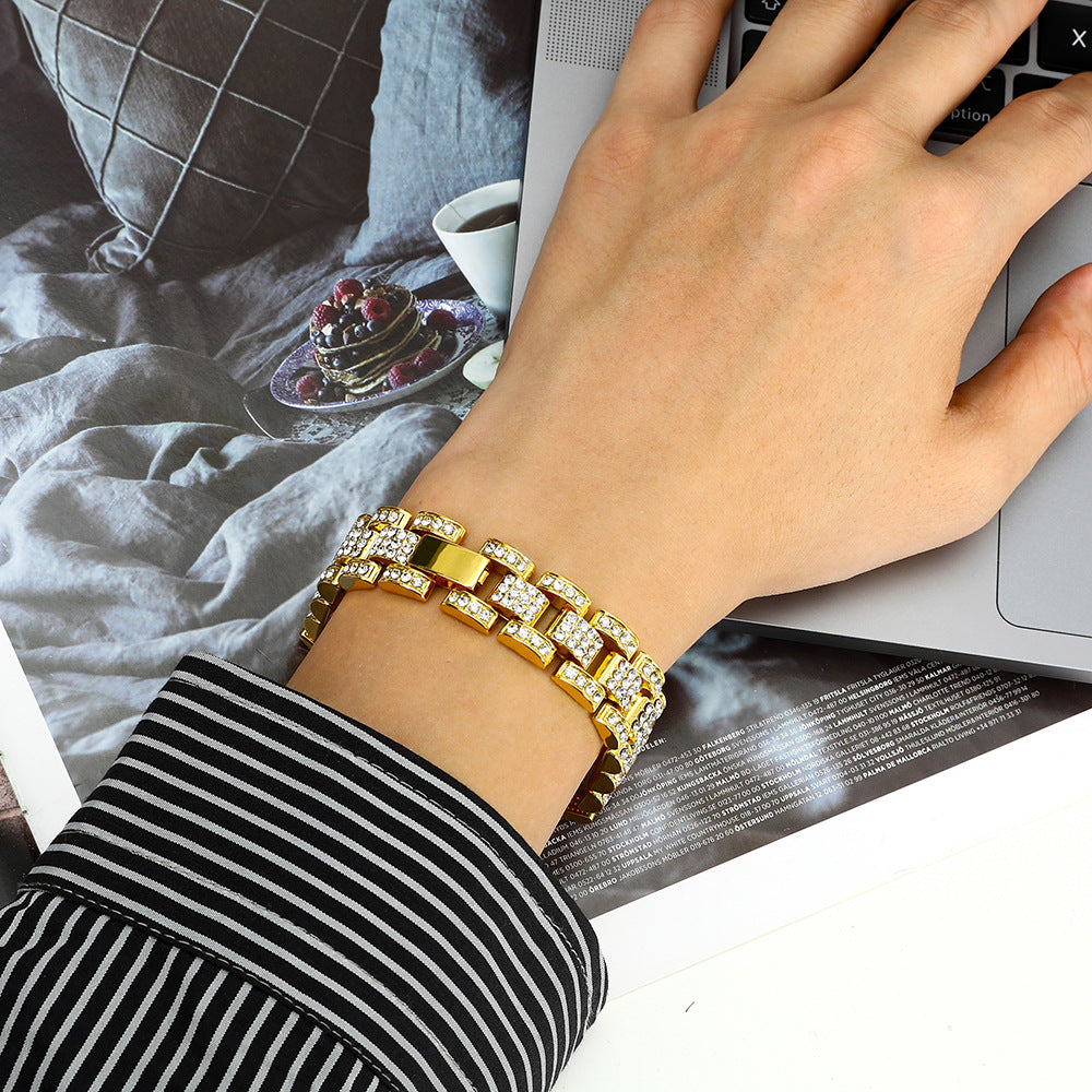 Silver Punk Bracelet Cuban Chain