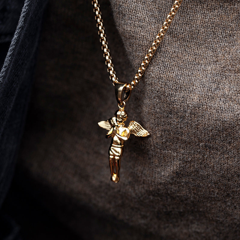 Angel Cross Cupid Pendant Two-color Suit Chain