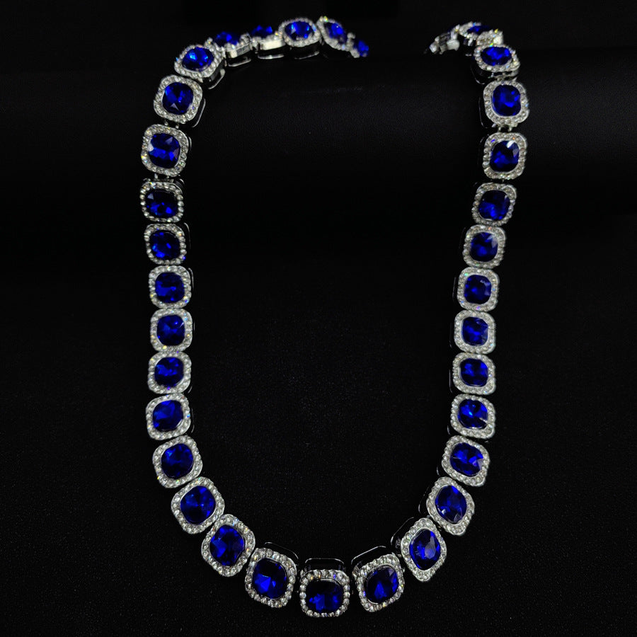 Sapphire Square Sugar Diamond Chain